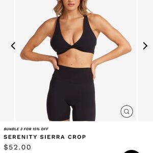 CSB SERENITY SIERRA CROP and SERENITY SCRUNCH SHORTS 4"